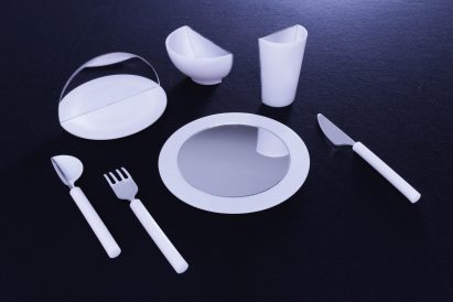 Saki Maruyama and Daniel Coppe design mirrored tableware to lessen food consumption