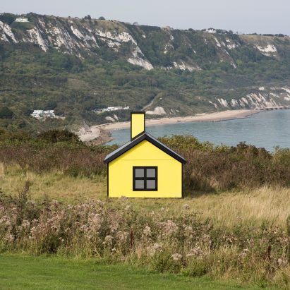 Richard Woods installs cartoon bungalows around Folkestone as a comment on the housing crisis