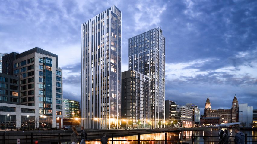 Two skyscrapers on Liverpool's waterfront