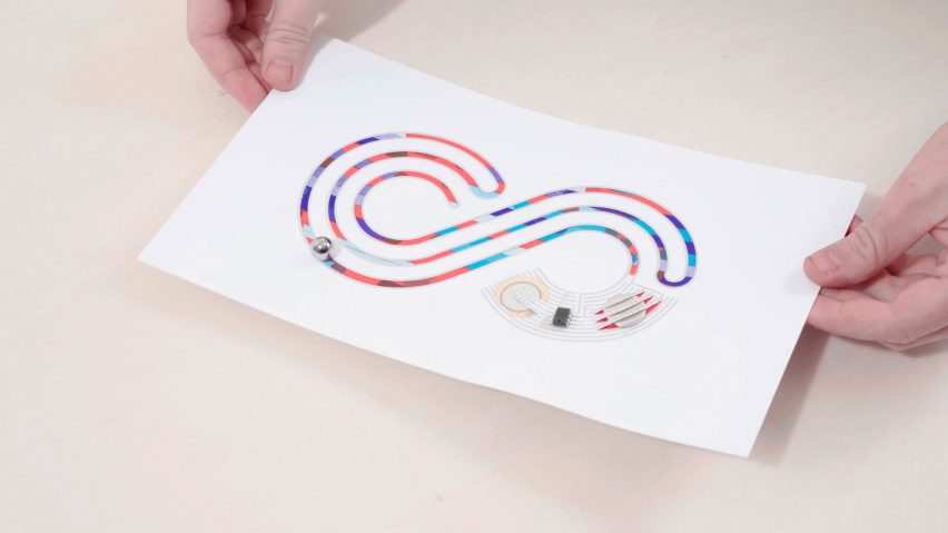 Marion Pinaffo and Raphaël Pluvinage design electronic toys that are made from paper printed on special ink