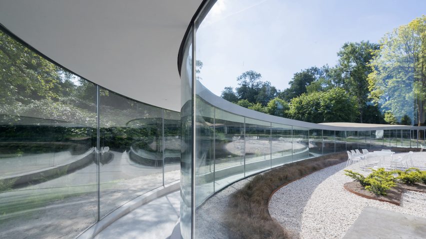 Studio Maks and Junya Ishigami create three-pronged visitor centre for Dutch park
