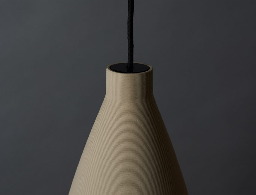 Australian designer Tom Fereday and artist Susan Chen make lamps using a ceramic printer
