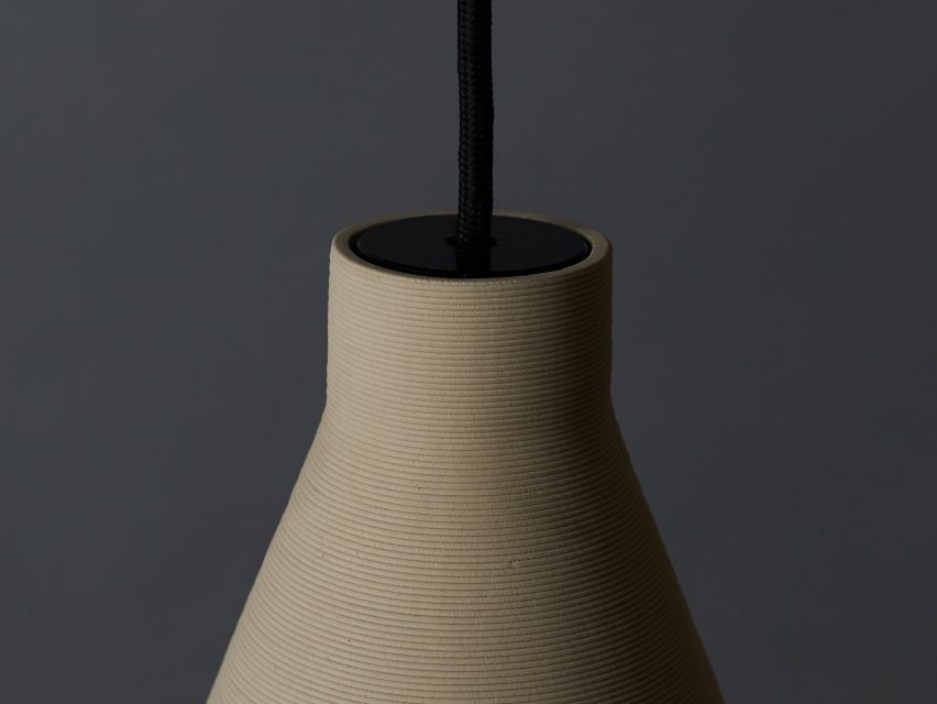Australian designer Tom Fereday and artist Susan Chen make lamps using a ceramic printer