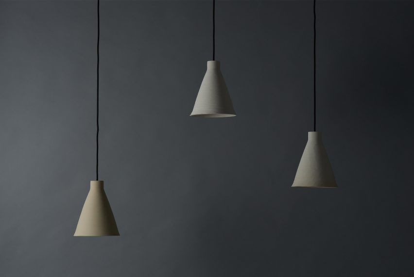 Australian designer Tom Fereday and artist Susan Chen make lamps using a ceramic printer