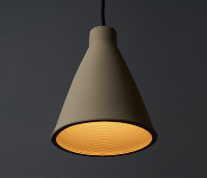 Australian designer Tom Fereday and artist Susan Chen make lamps using a ceramic printer