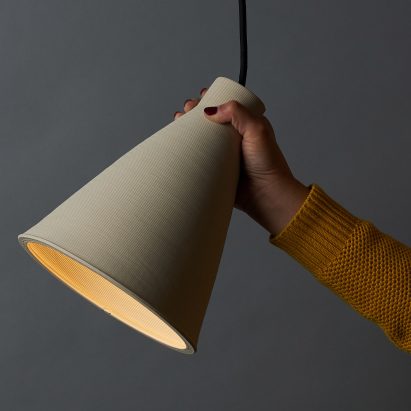 Australian designer Tom Fereday and artist Susan Chen make lamps using a ceramic printer
