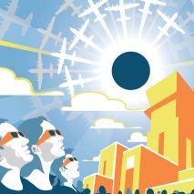 Tyler Nordgren designs retro poster series to advertise today’s solar eclipse