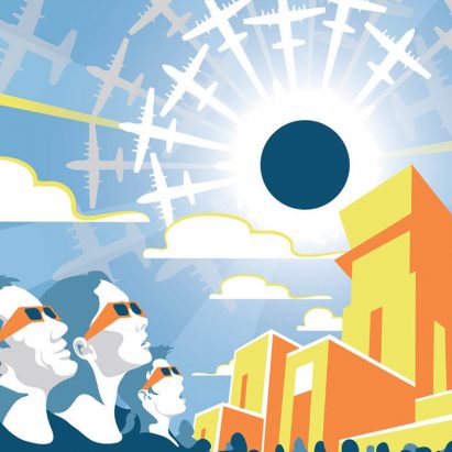 Tyler Nordgren designs retro poster series to advertise today’s solar eclipse