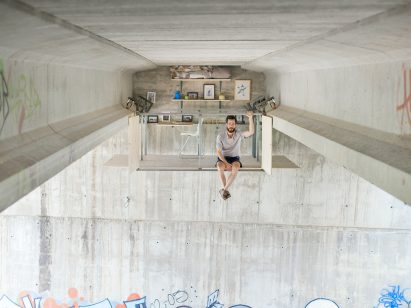 Secret studio under a bridge by Fernando Abellanas