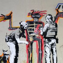 Banksy artworks appear on Barbican walls ahead of Jean-Michel Basquiat exhibition