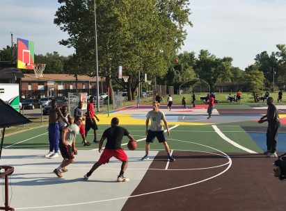Kinloch Park Basketball Courts Mural by William LaChance