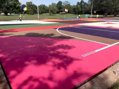 Kinloch Park Basketball Courts Mural by William LaChance