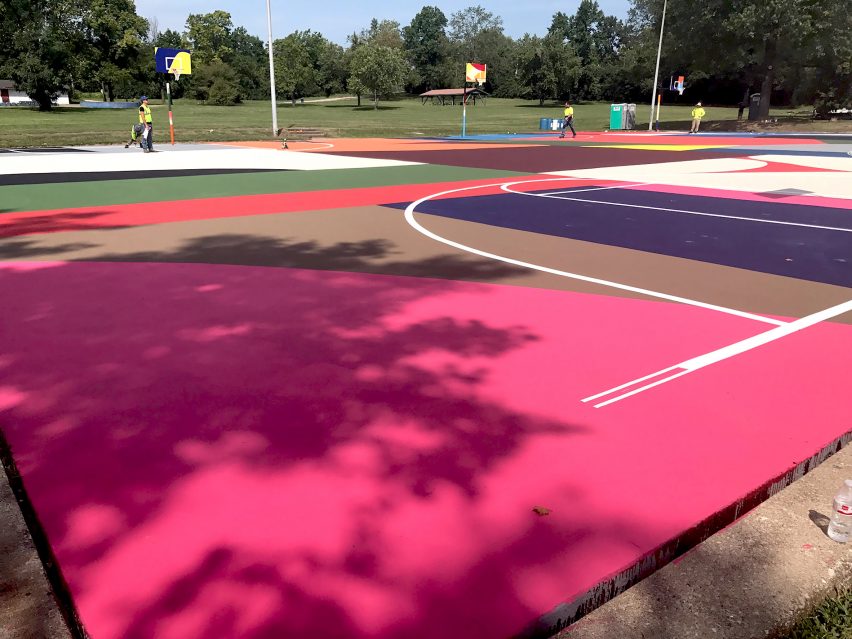Kinloch Park Basketball Courts Mural by William LaChance