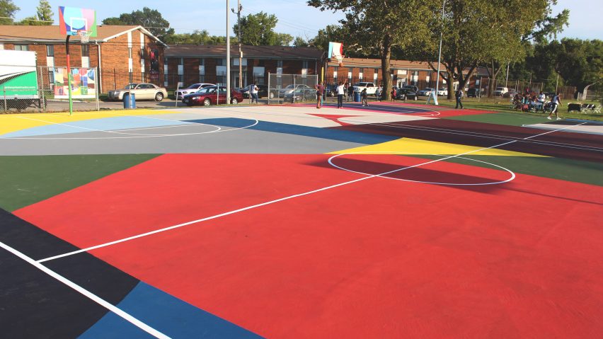 Kinloch Park Basketball Courts Mural by William LaChance