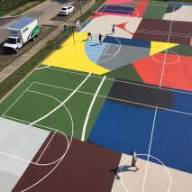 Kinloch Park Basketball Courts Mural by William LaChance