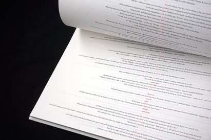 Graphic designer Emma King rewrites George Orwell's 1984 using Donald Trump tweets.