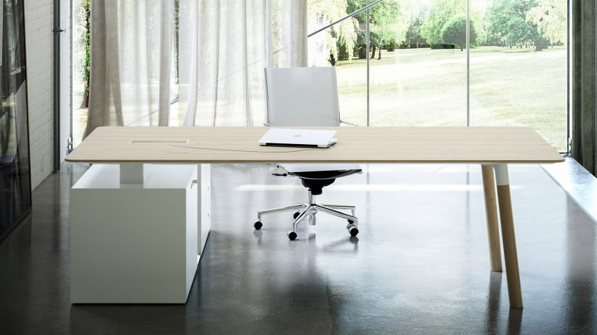 Fantoni launches solid wood tables designed to bring a home-like feel to the office