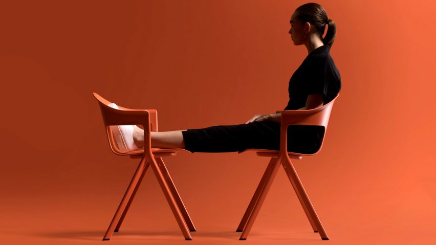 Benjamin Hubert uses recycled aluminium, wood and nylon to create Axyl furniture