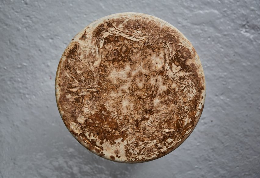 Mushroom mycelium used to create suede-like furniture by Sebastian Cox and Ninela Ivanova