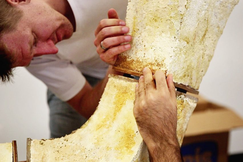 Engineers Dirk Hebel and Philippe Block use fungi to build self-supporting structures