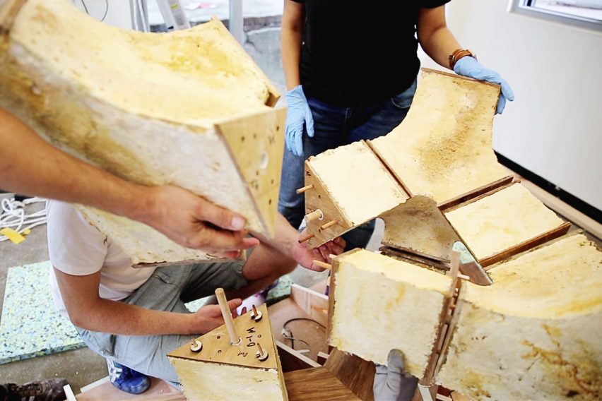Engineers Dirk Hebel and Philippe Block use fungi to build self-supporting structures