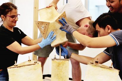Engineers Dirk Hebel and Philippe Block use fungi to build self-supporting structures