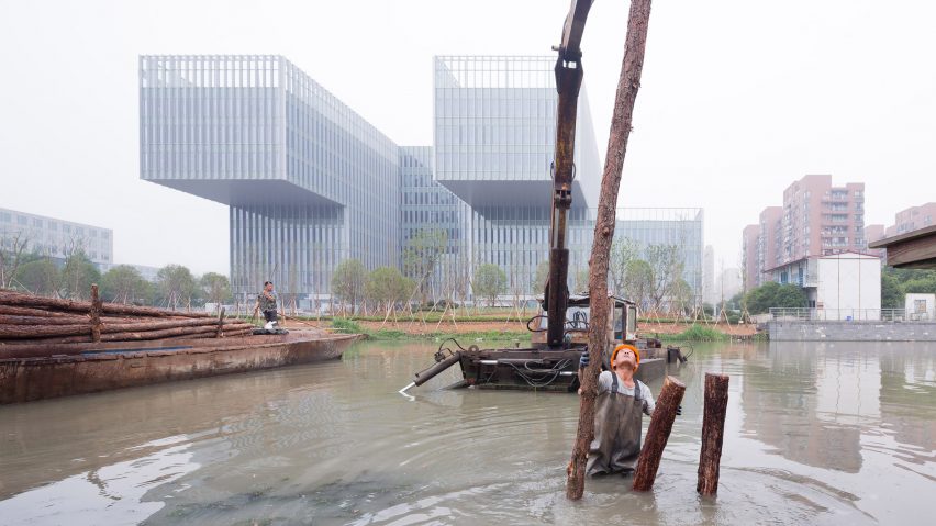 Photographer Marc Goodwin reveals new buildings under construction in Chinese city Ningbo