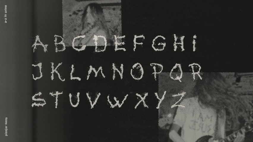 Pissjar Sans typeface by Anton Bolin made from urine.