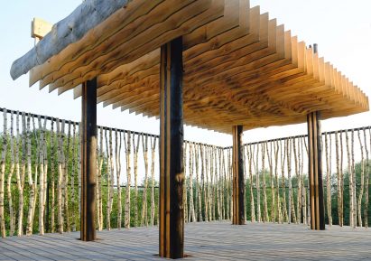 Sliced White pavilion classroom in Nikola-Lenivets