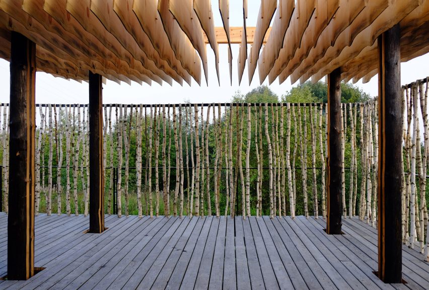 Sliced White pavilion classroom in Nikola-Lenivets