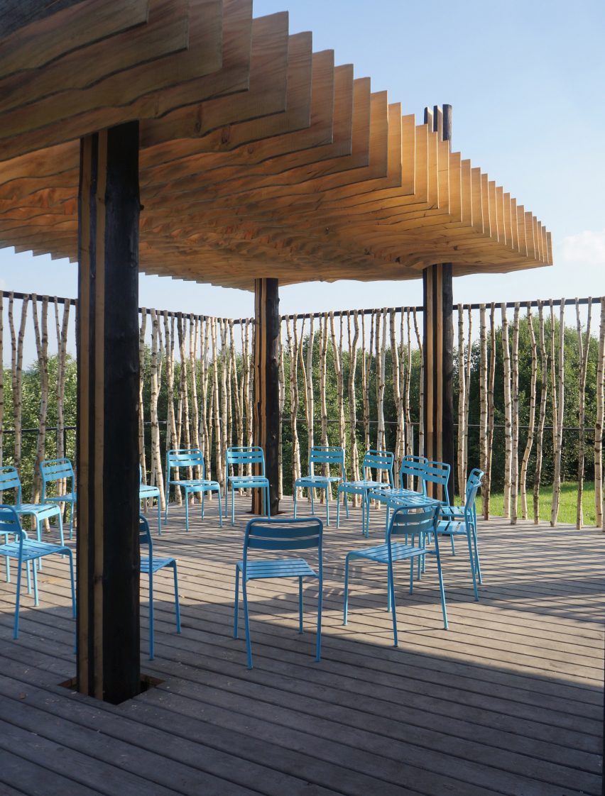 Sliced White pavilion classroom in Nikola-Lenivets