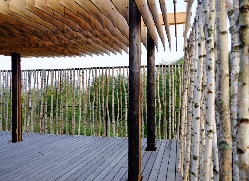 Sliced White pavilion classroom in Nikola-Lenivets