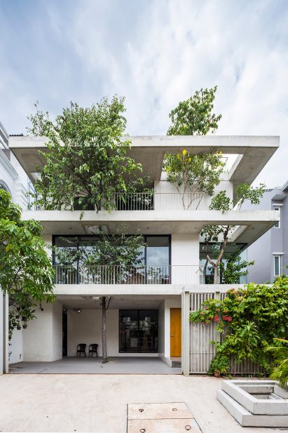 Stacked planters house by Vo Trong Nghia architects.