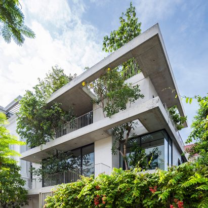 Stacked planters house by Vo Trong Nghia architects.