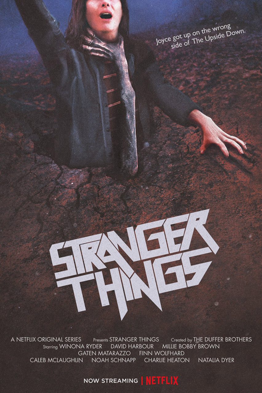 Stranger Things season two posters designed in the style of 80s sci fi films.