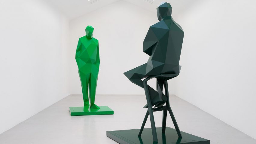 Sculpture of Renzo Piano and Richard Rogers by Xavier Veilhans