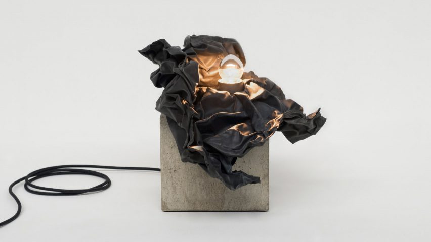 JamesPlumb creates hand-sculpted lamps from lead and concrete