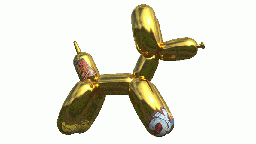 Sebastian Errazuriz vandalises augmented-reality version of Jeff Koons’ Balloon Dog sculpture