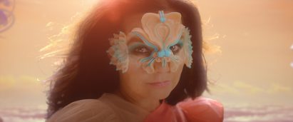 Icelandic musician Bjork's music video for The Gate, directed by Andrew Thomas Huang.