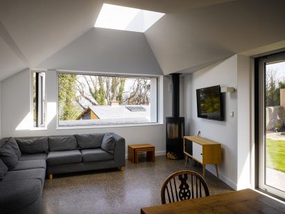 Zinc-clad vaulted roof tops extension to coastal house in Dublin by Arigho Larmour Wheeler