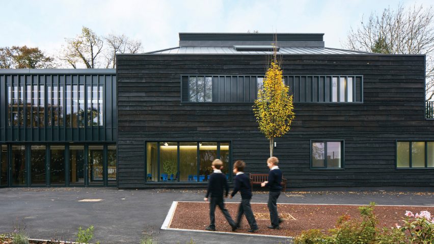 School extension by DSDHA features rough-edged timber cladding and outdoor learning spaces