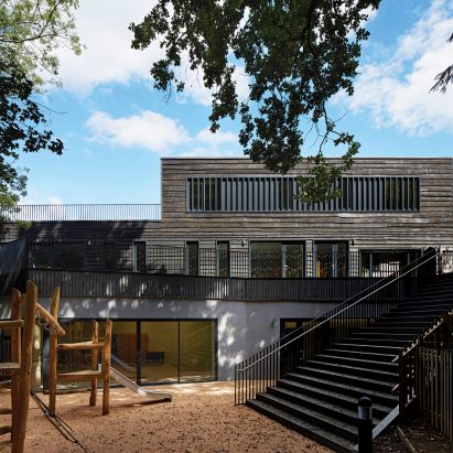 School extension by DSDHA features rough-edged timber cladding and outdoor learning spaces