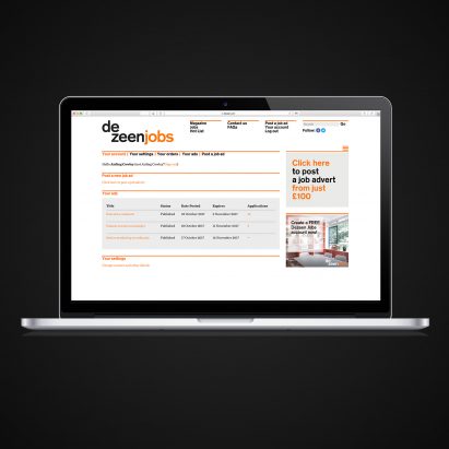 Dezeen Jobs launches free accounts for jobseekers and employers