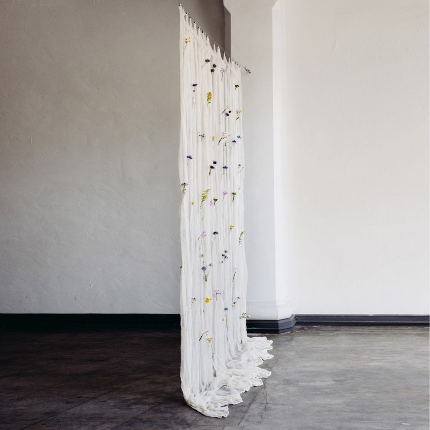 Draped Flowers Curtain by Umé Studio
