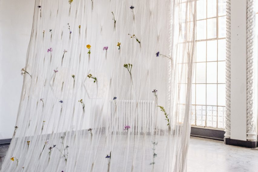 Draped Flowers Curtain by Umé Studio