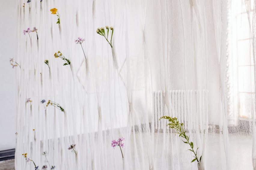 Draped Flowers Curtain by Umé Studio