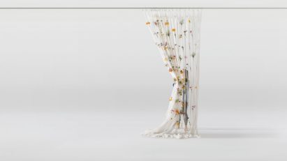 Draped Flowers Curtain by Umé Studio