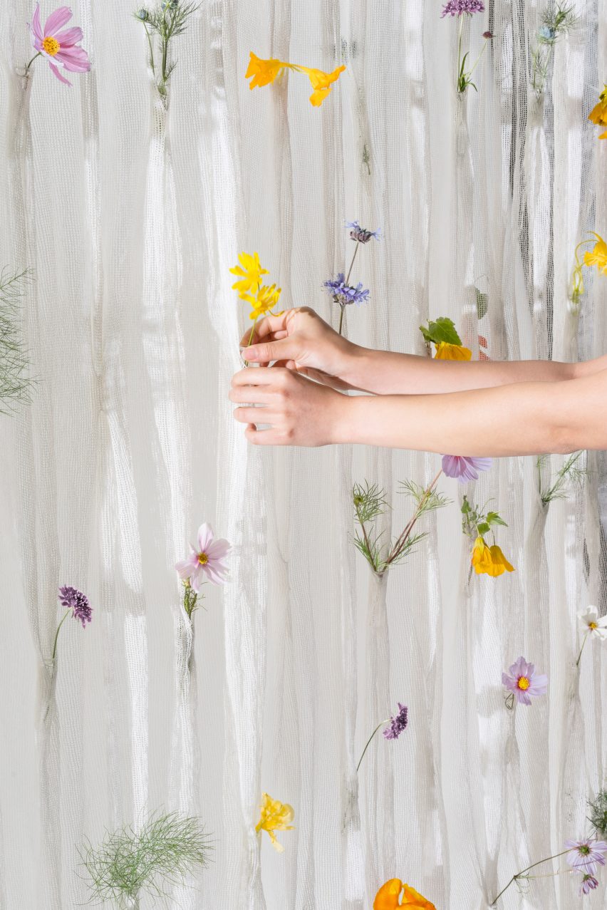Draped Flowers Curtain by Umé Studio