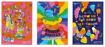 Edible posters by Rob Flowers and culinary installations by Bompas & Parr