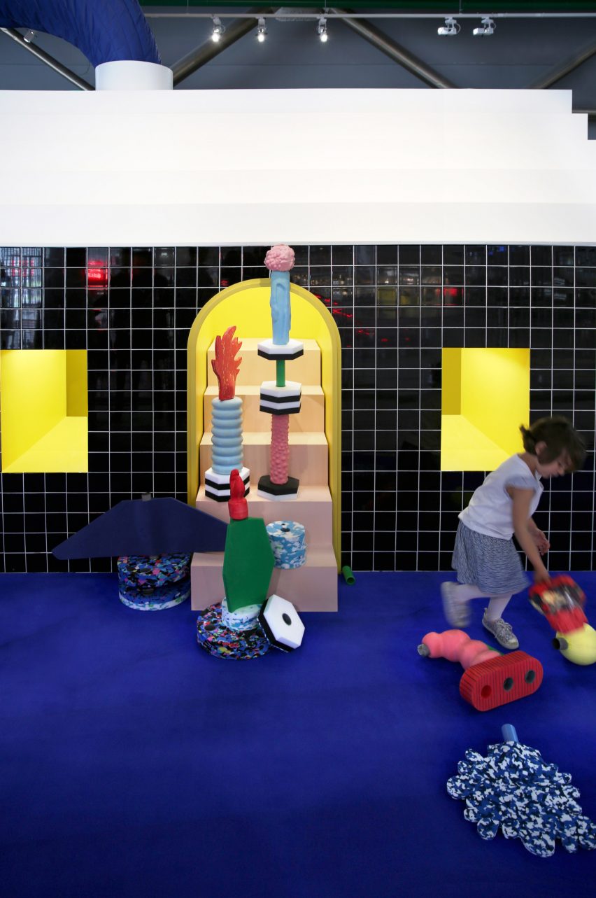 To celebrate the Centre Pompidou's fortieth anniversary, Paris-based studio GGSV have designed an interactive installation for children in the building's Galerie des enfants exhibition space.